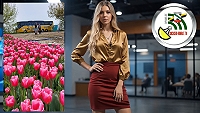Zwanzig Millionen Tulpen und ein Reisebus bei Schwaneberg an der B81